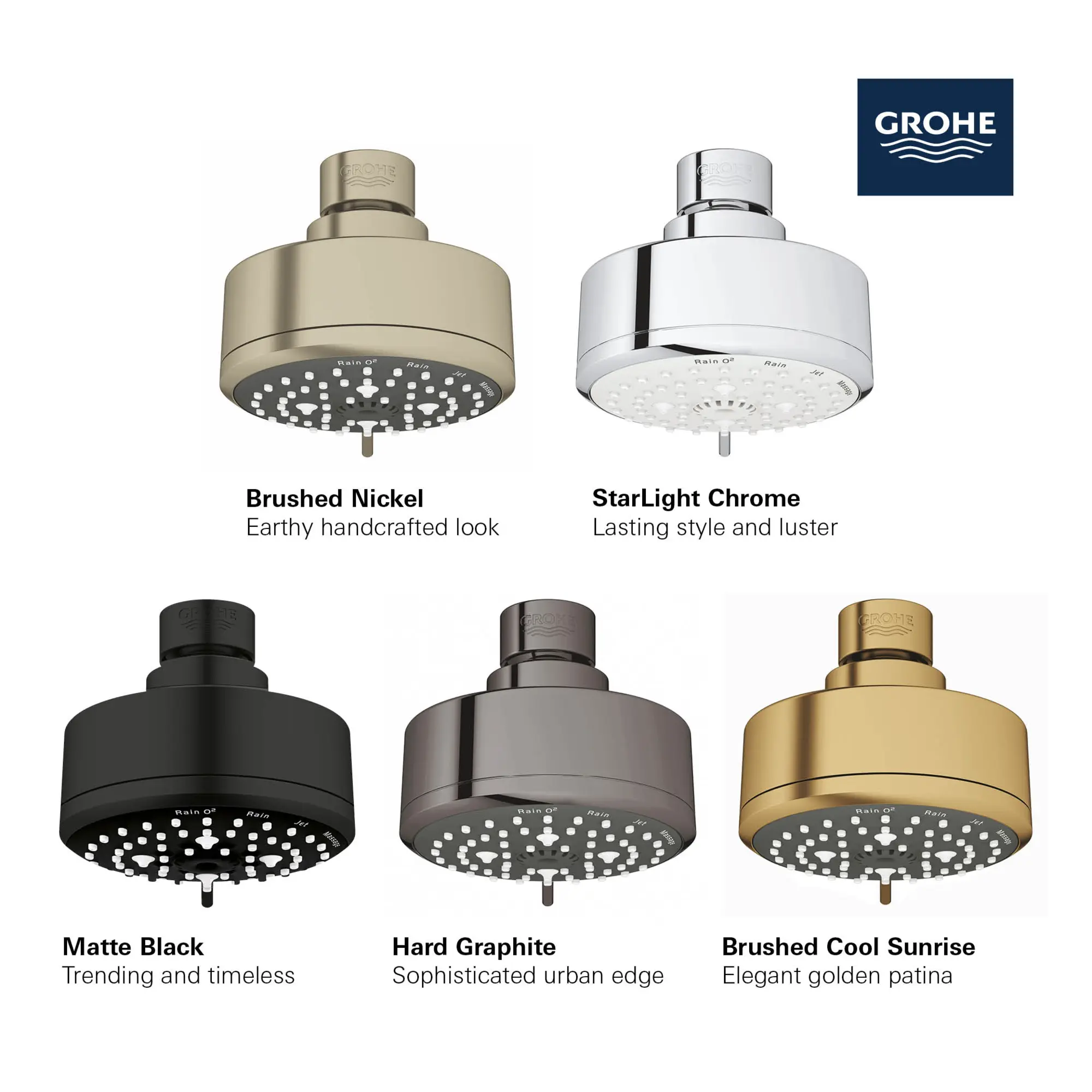 Tempesta 100 Shower Head, 4" - 4 Sprays, 1.75 gpm (6.6 L/min)